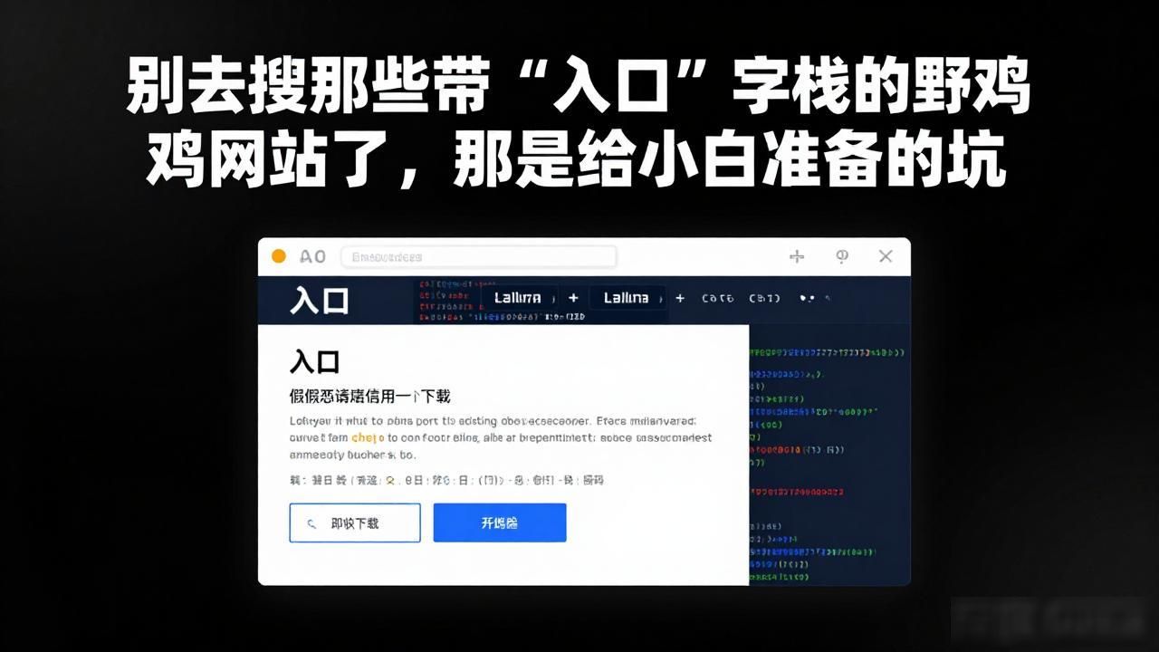 别去搜那些带“入口”的野鸡网站了，那是给小白准备的坑